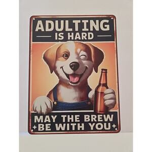 Sign to Drink Tonight This Is It Funny Bar Humorous Wall Decor May The Brew Be W